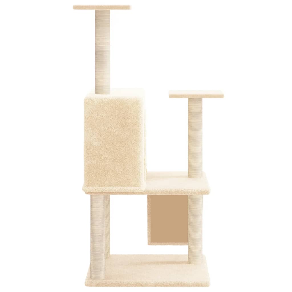 Cat furniture with sisal scratching posts 109 cm cream-colored
