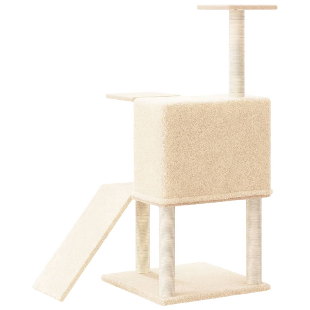 Cat furniture with sisal scratching posts 109 cm cream-colored