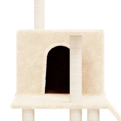 Cat furniture with sisal scratching posts 109 cm cream-colored