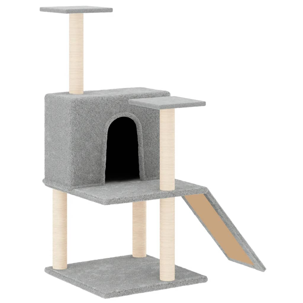 Cat furniture with sisal scratching posts 109 cm light gray