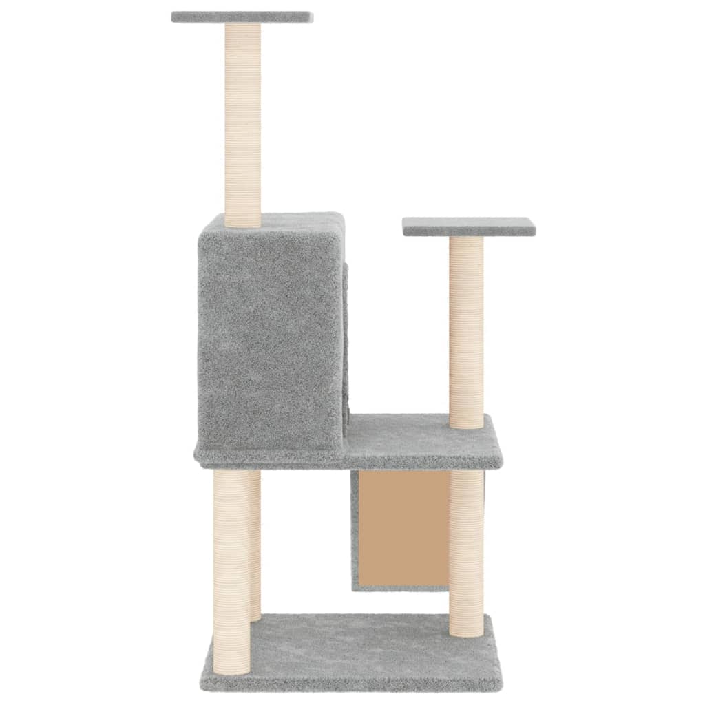 Cat furniture with sisal scratching posts 109 cm light gray