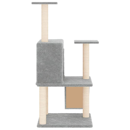 Cat furniture with sisal scratching posts 109 cm light gray