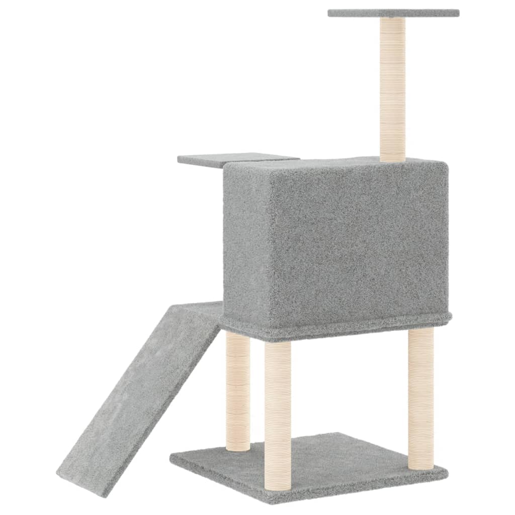 Cat furniture with sisal scratching posts 109 cm light gray