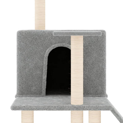 Cat furniture with sisal scratching posts 109 cm light gray