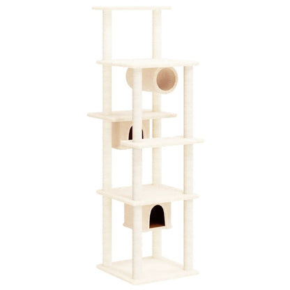 Cat furniture with sisal scratching posts 169 cm cream-colored