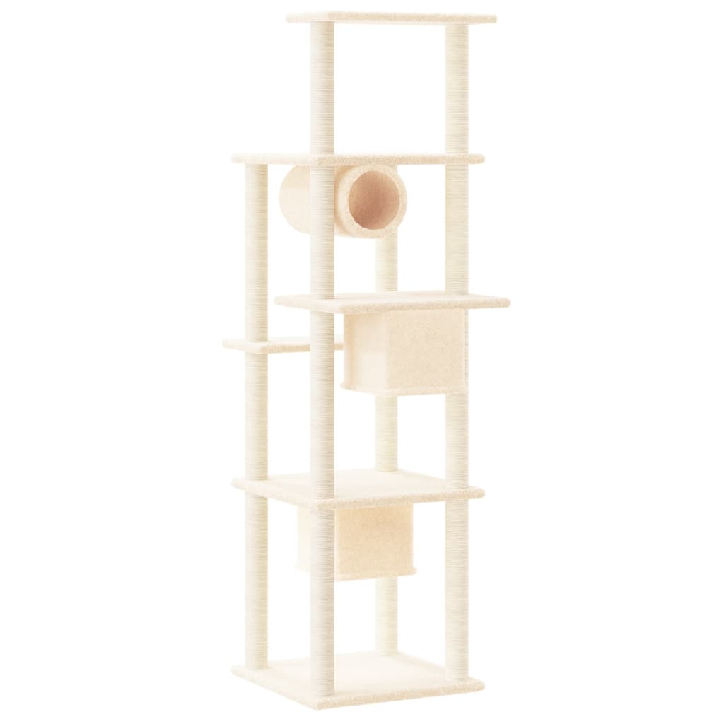 Cat furniture with sisal scratching posts 169 cm cream-colored