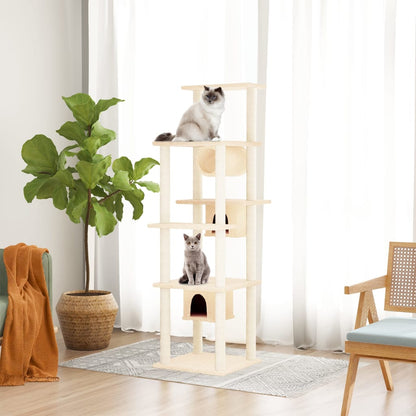 Cat furniture with sisal scratching posts 169 cm cream-colored