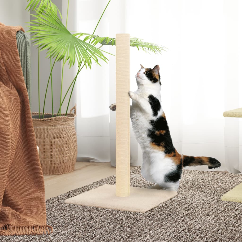 Scratching post 35x35x70 cm cream-colored