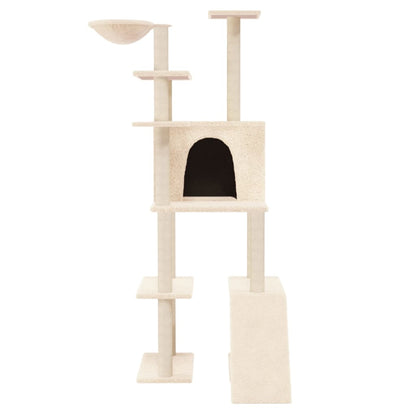 Cat furniture with sisal scratching posts 166 cm cream-colored