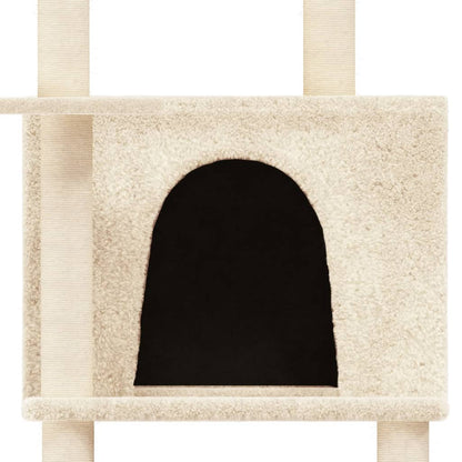 Cat furniture with sisal scratching posts 166 cm cream-colored