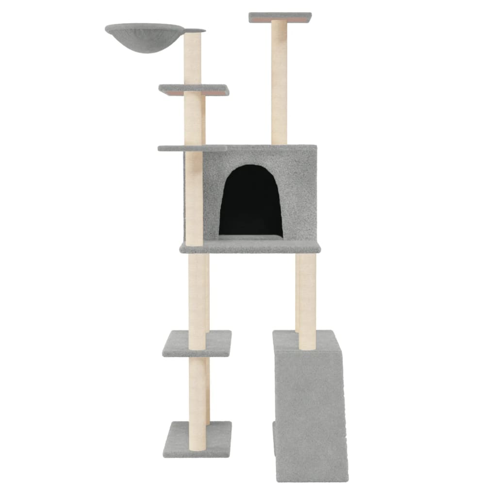 Cat furniture with sisal scratching posts 166 cm light gray