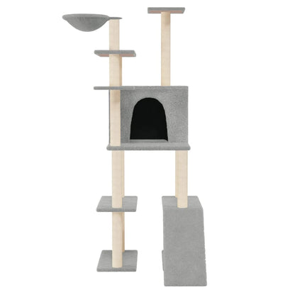 Cat furniture with sisal scratching posts 166 cm light gray