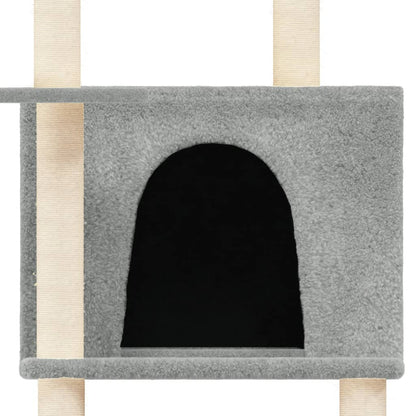 Cat furniture with sisal scratching posts 166 cm light gray