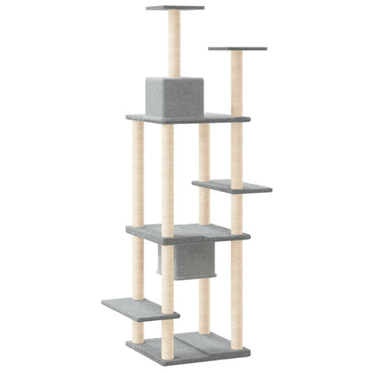 Cat furniture with sisal scratching posts 176 cm light gray