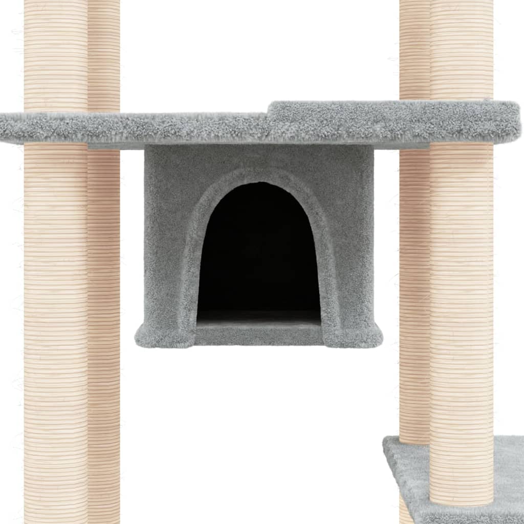 Cat furniture with sisal scratching posts 176 cm light gray