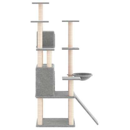 Cat furniture with sisal scratching posts 154 cm light gray