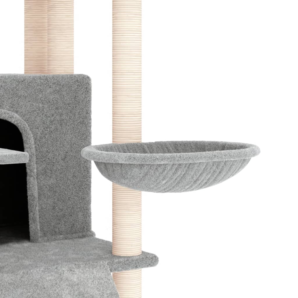 Cat furniture with sisal scratching posts 154 cm light gray