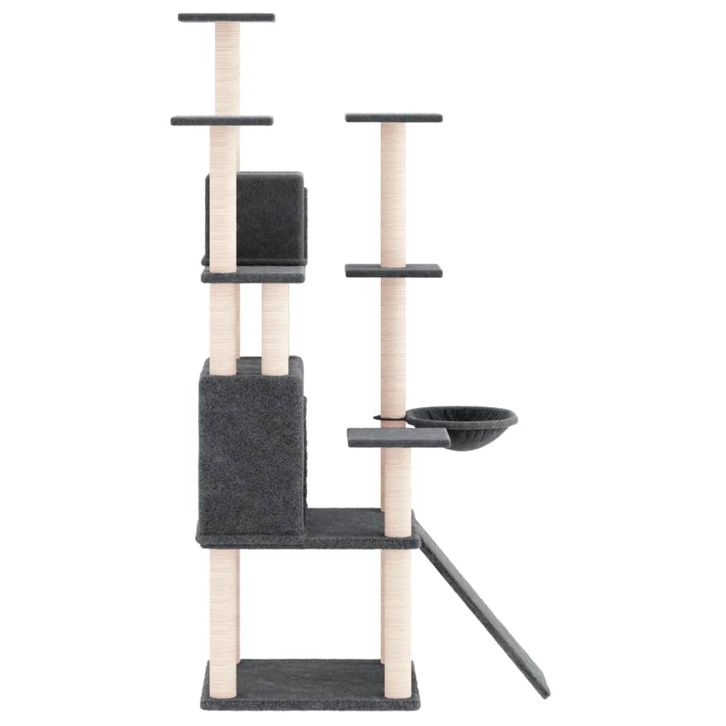 Cat furniture with sisal scratching posts 154 cm dark gray