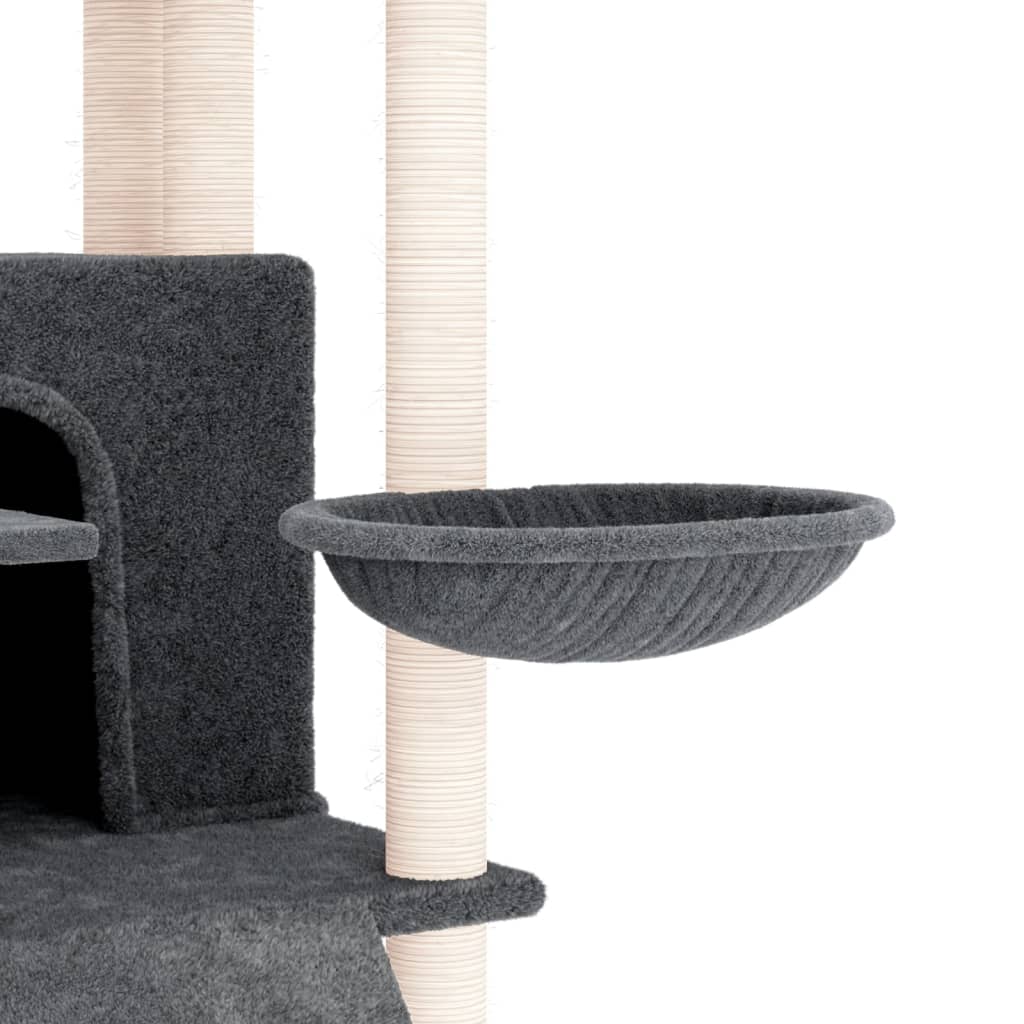 Cat furniture with sisal scratching posts 154 cm dark gray
