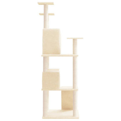 Cat furniture with sisal scratching posts 153 cm cream-colored