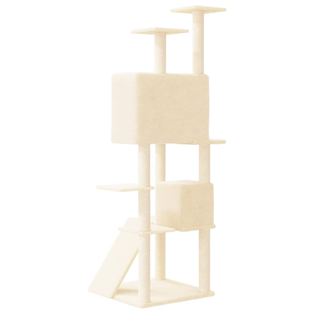 Cat furniture with sisal scratching posts 153 cm cream-colored
