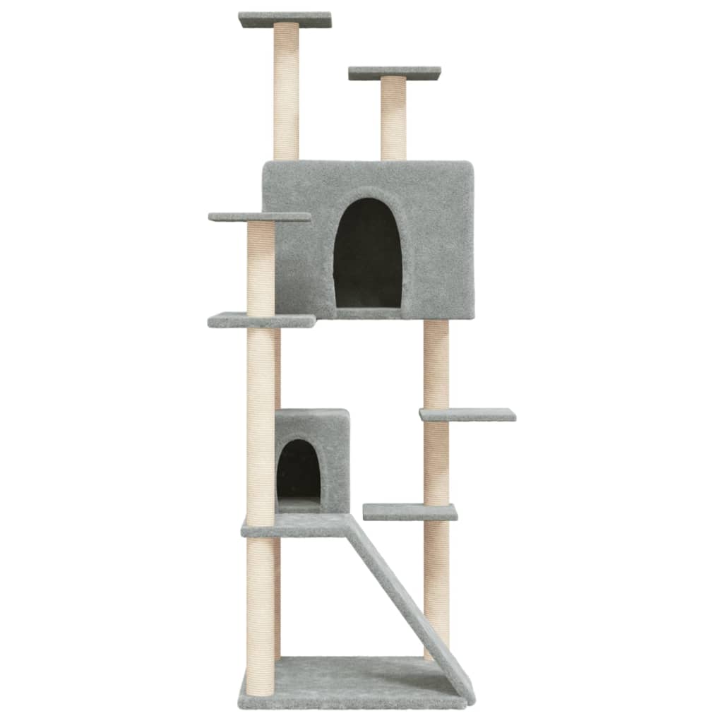 Cat furniture with sisal scratching posts 153 cm light gray