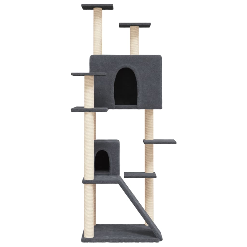 Cat furniture with sisal scratching posts 153 cm dark gray