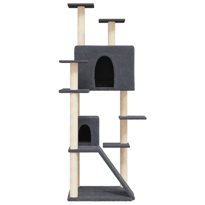 Cat furniture with sisal scratching posts 153 cm dark gray