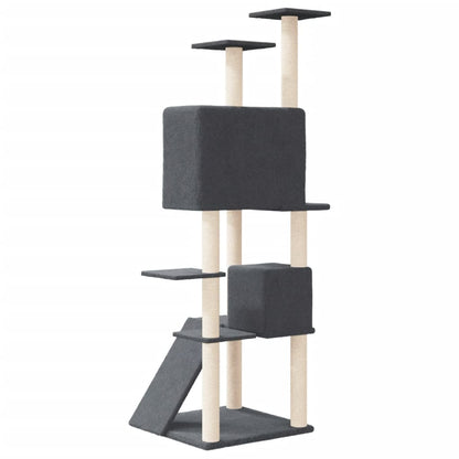 Cat furniture with sisal scratching posts 153 cm dark gray