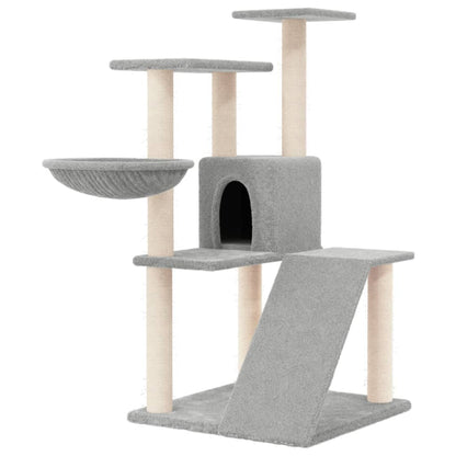 Cat furniture with sisal scratching posts 94 cm light gray