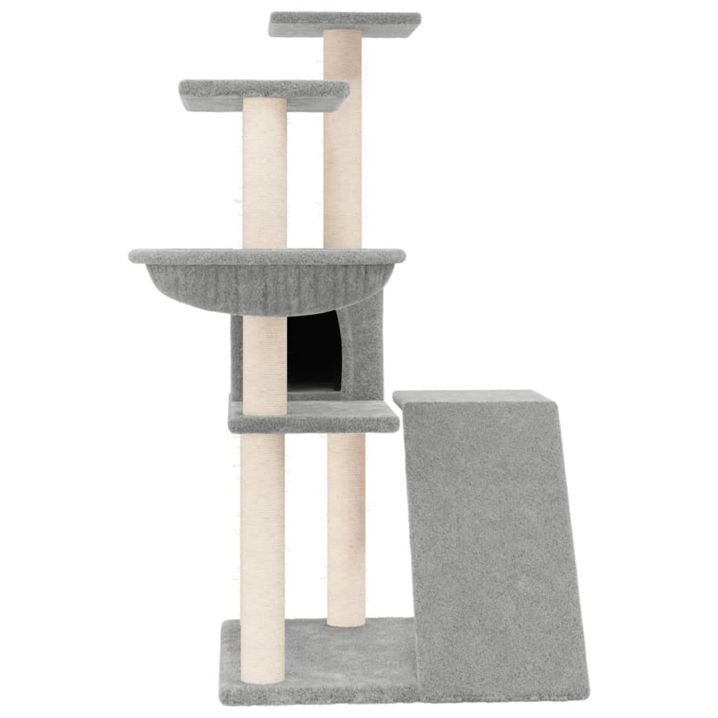Cat furniture with sisal scratching posts 94 cm light gray