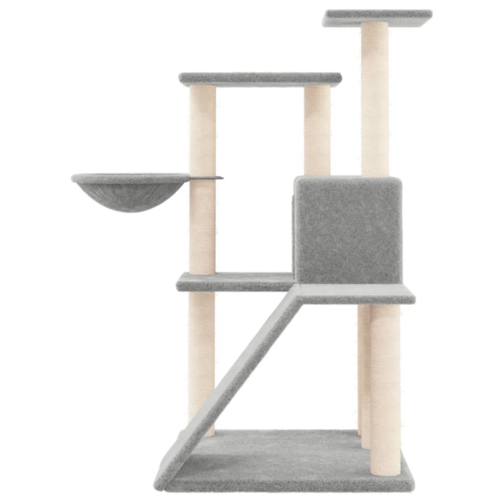 Cat furniture with sisal scratching posts 94 cm light gray