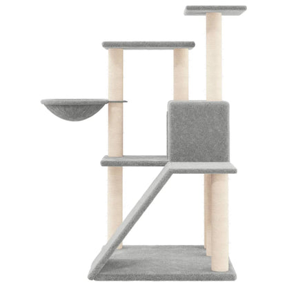 Cat furniture with sisal scratching posts 94 cm light gray