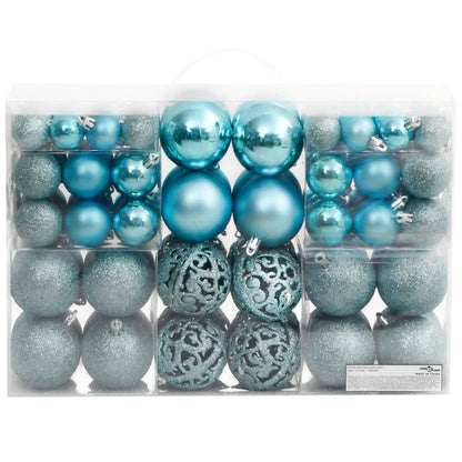 Kerstballen 100 st 3/4/6 cm turquoise
