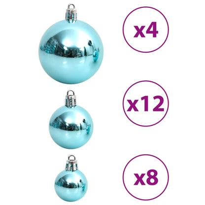Kerstballen 100 st 3/4/6 cm turquoise