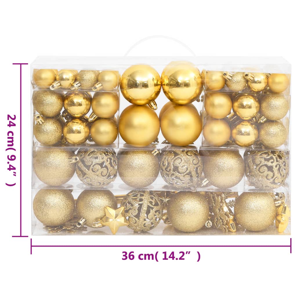 111-delige Kerstballenset polystyreen goudkleurig