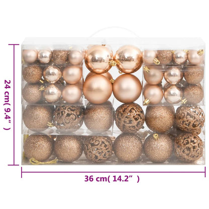 111-delige Kerstballenset polystyreen roségoud