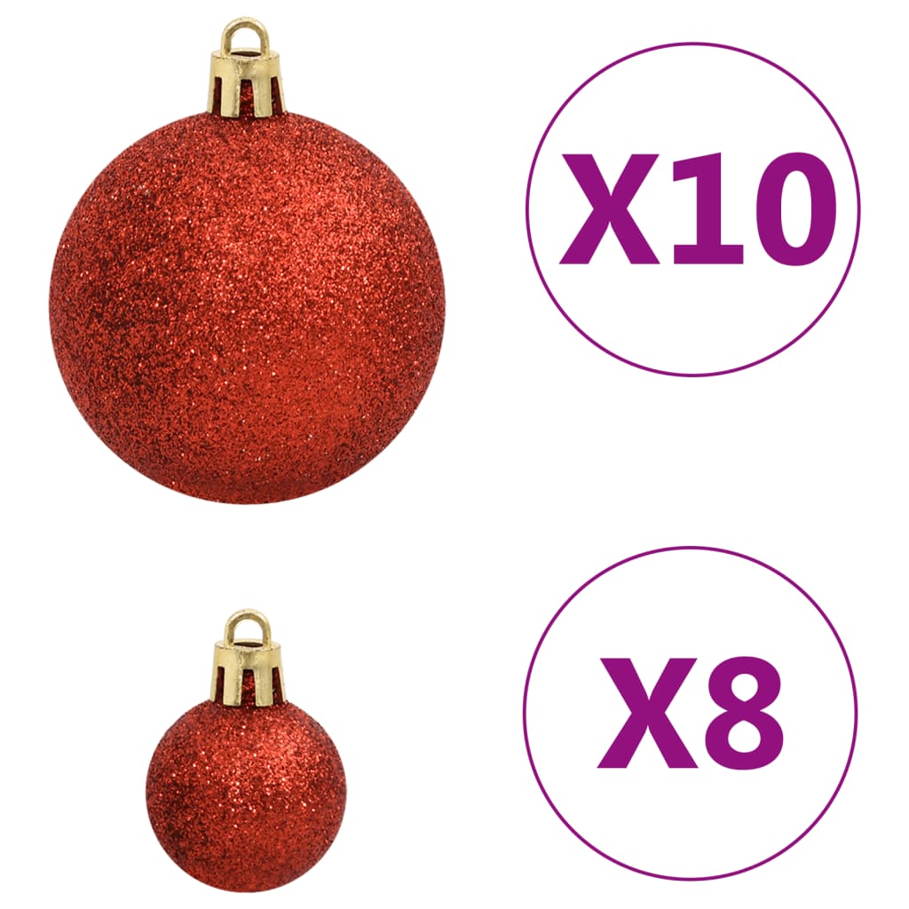 112-delige Kerstballenset polystyreen rood groen en goudkleurig