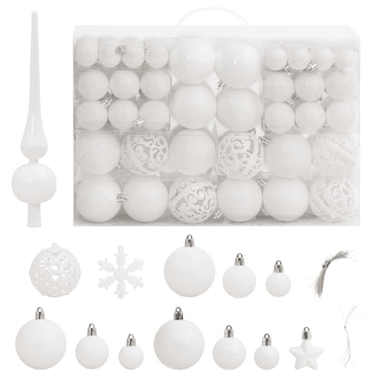 111-delige Kerstballenset polystyreen wit