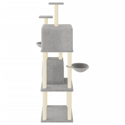 Cat furniture with sisal scratching posts 180 cm light gray