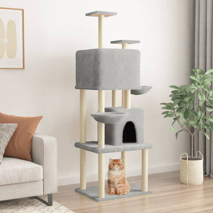 Cat furniture with sisal scratching posts 180 cm light gray