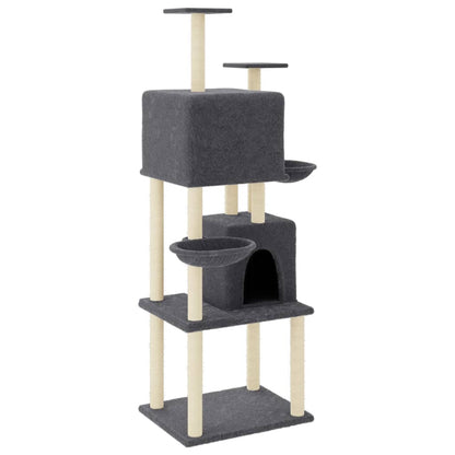 Cat furniture with sisal scratching posts 180 cm dark gray