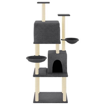 Cat furniture with sisal scratching posts 180 cm dark gray