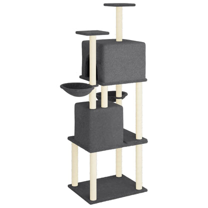 Cat furniture with sisal scratching posts 180 cm dark gray