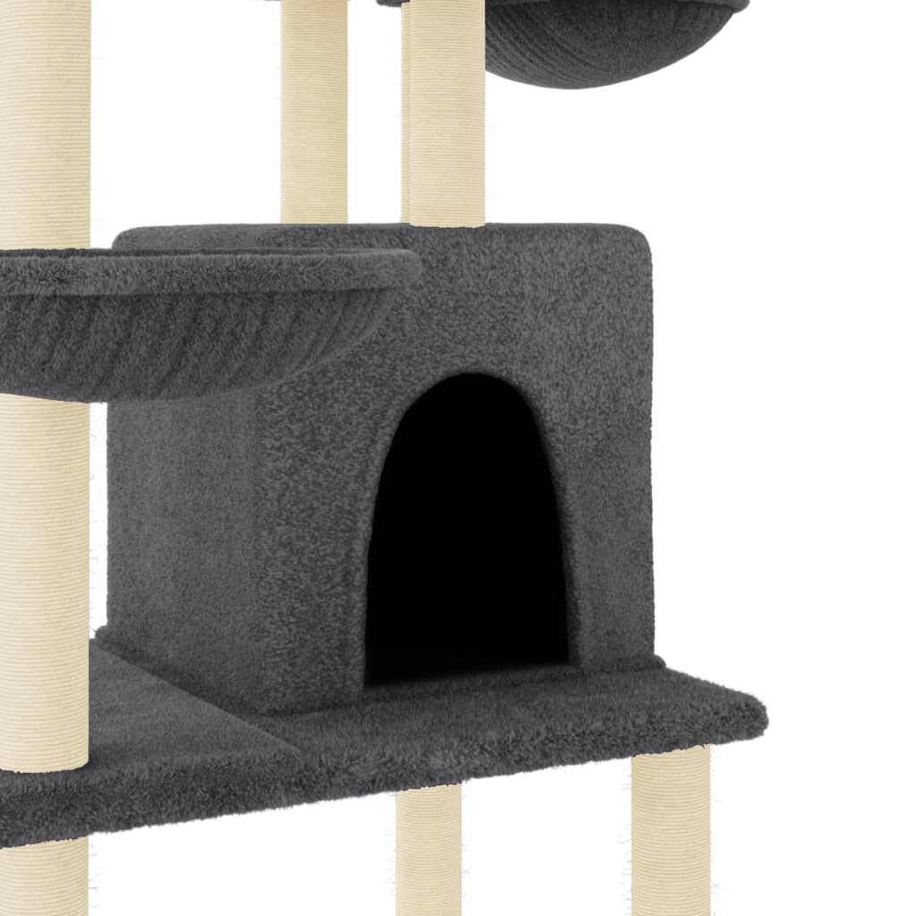 Cat furniture with sisal scratching posts 180 cm dark gray