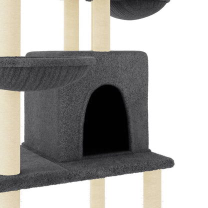Cat furniture with sisal scratching posts 180 cm dark gray