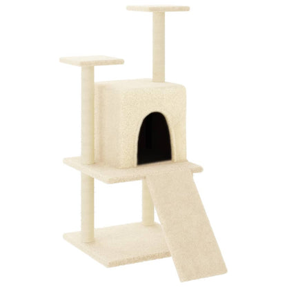 Cat furniture with sisal scratching posts 110 cm cream-colored
