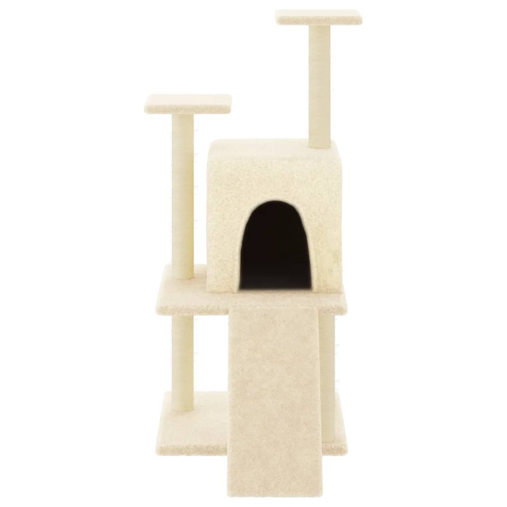 Cat furniture with sisal scratching posts 110 cm cream-colored