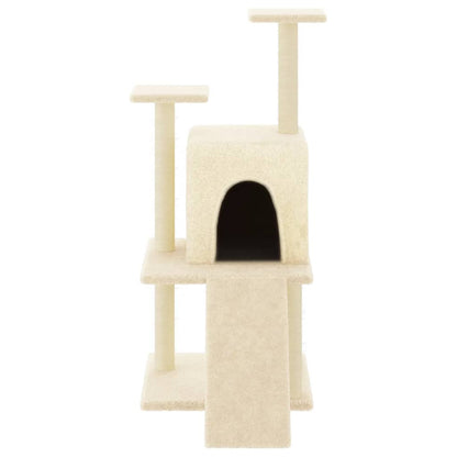 Cat furniture with sisal scratching posts 110 cm cream-colored