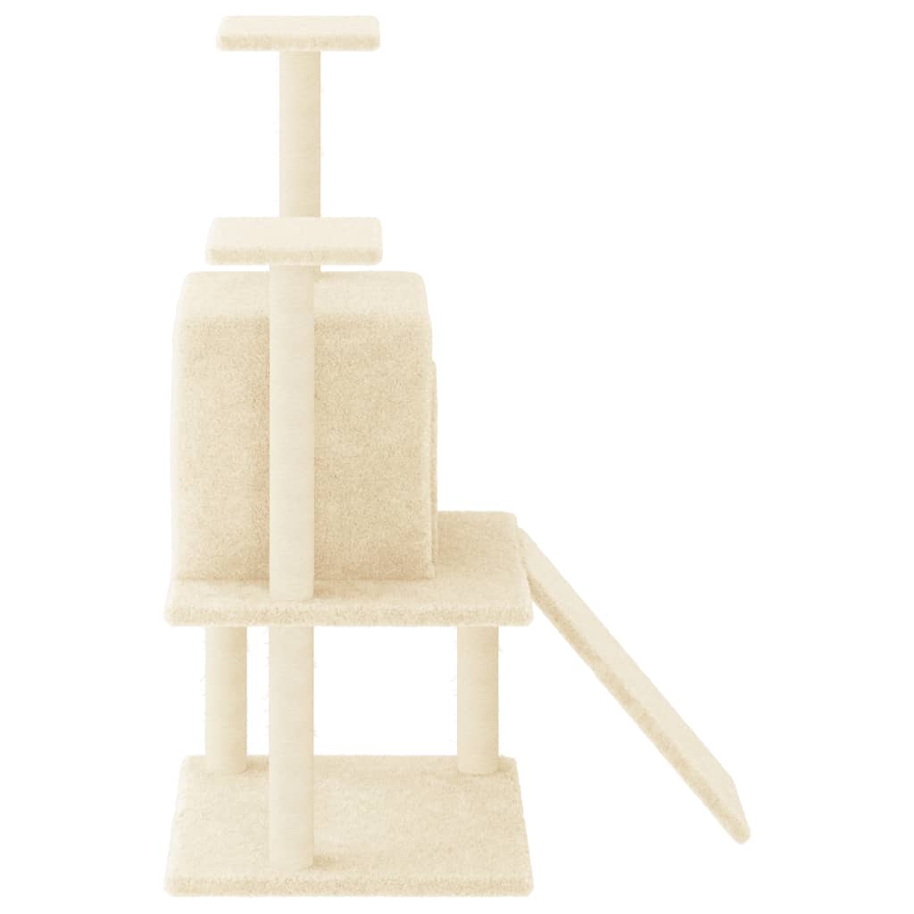 Cat furniture with sisal scratching posts 110 cm cream-colored